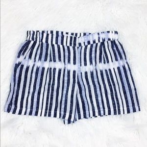 Anthro Waverly Grey striped silk shorts